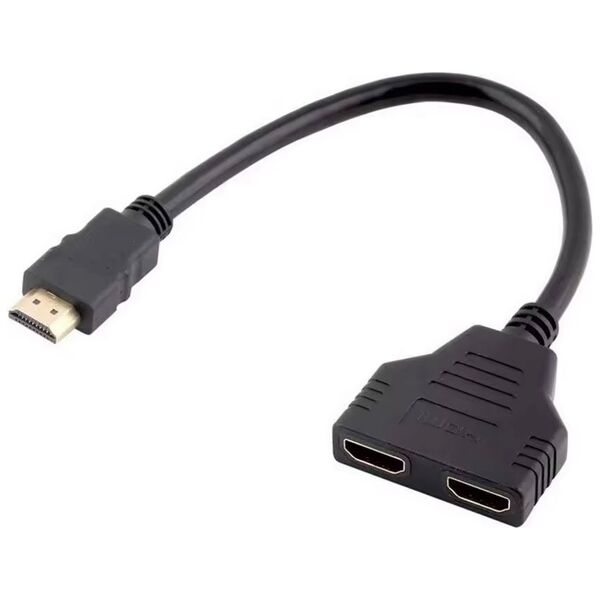 Splitter DeTech, HDMI (M) - 2*HDMI(F), Black - 17861 έως 12 άτοκες Δόσεις