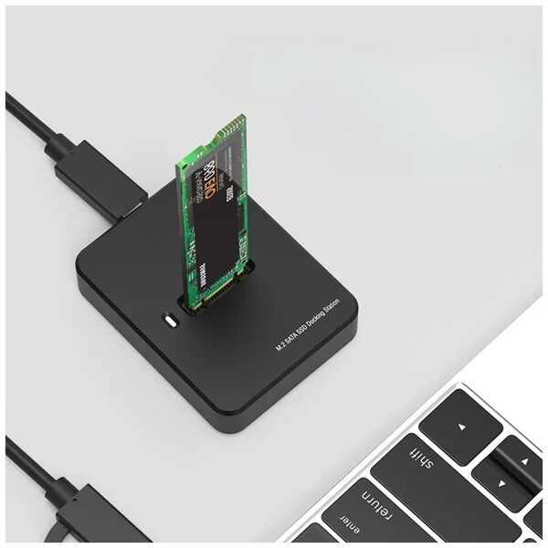 Docking station DeTech, For M.2 SSD, Type-C, Black - 17864 έως 12 άτοκες Δόσεις