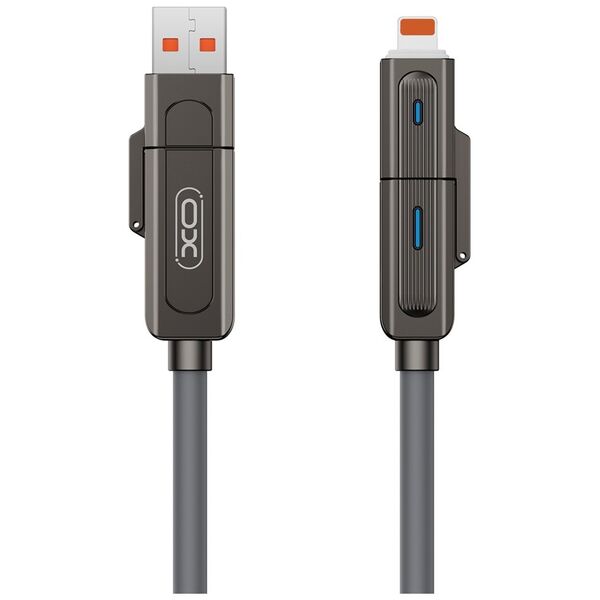 XO cabel NB275 4w1 USB-C - Lightning + USB + USB-C 60W 1,0m szary 6920680857777