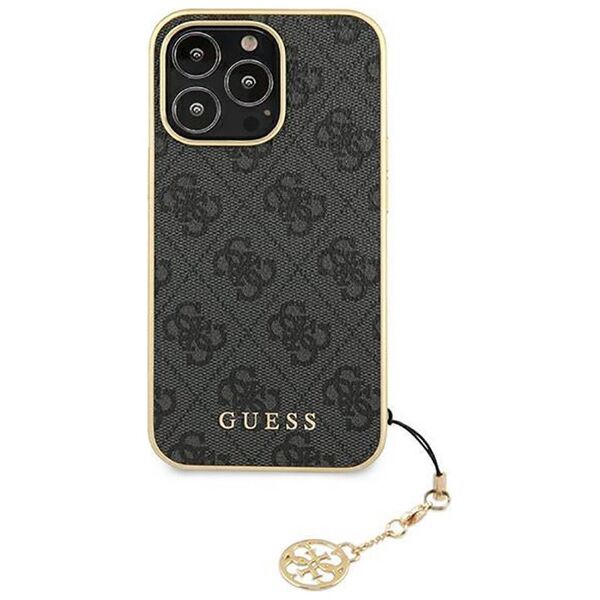 Original Case IPHONE 13 PRO MAX 6,7" Guess Hardcase 4G Charms Collection GUHCP13XGF4GGR grey 3666339033507