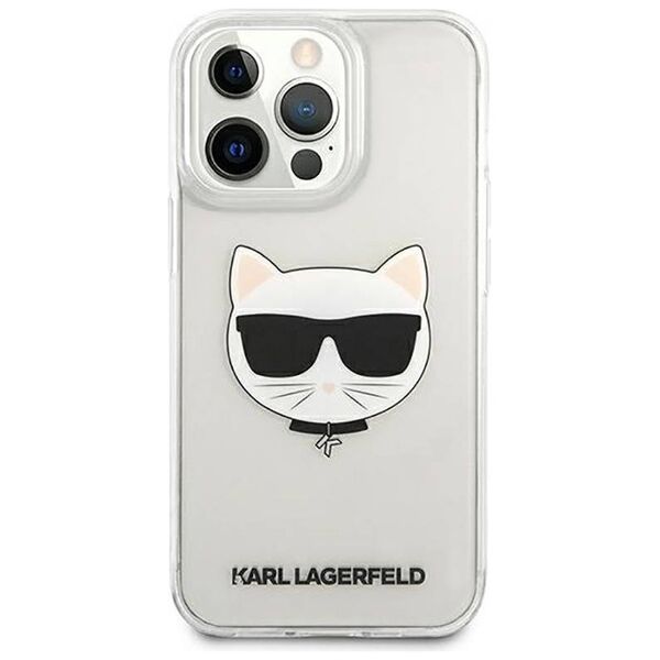 Original Case IPHONE 13 PRO MAX 6,7" Karl Lagerfeld Hardcase Choupette Head KLHCP13XCTR transparent 3666339027964