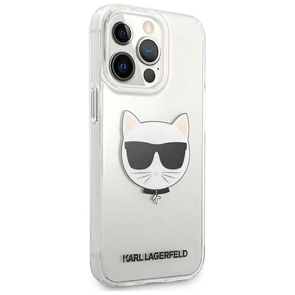 Original Case IPHONE 13 PRO MAX 6,7" Karl Lagerfeld Hardcase Choupette Head KLHCP13XCTR transparent 3666339027964