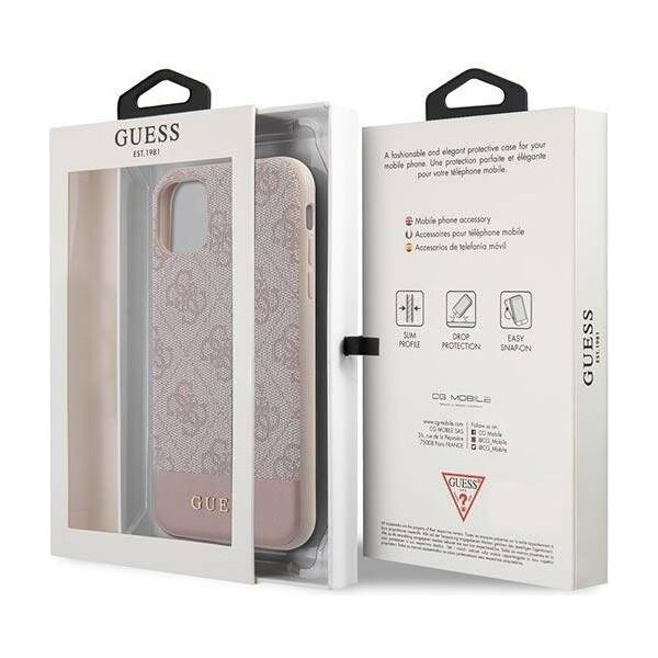 Original Case IPHONE 11 Guess Hard Case 4G Stripe (GUHCN61G4GLPI) pink 3666339016210