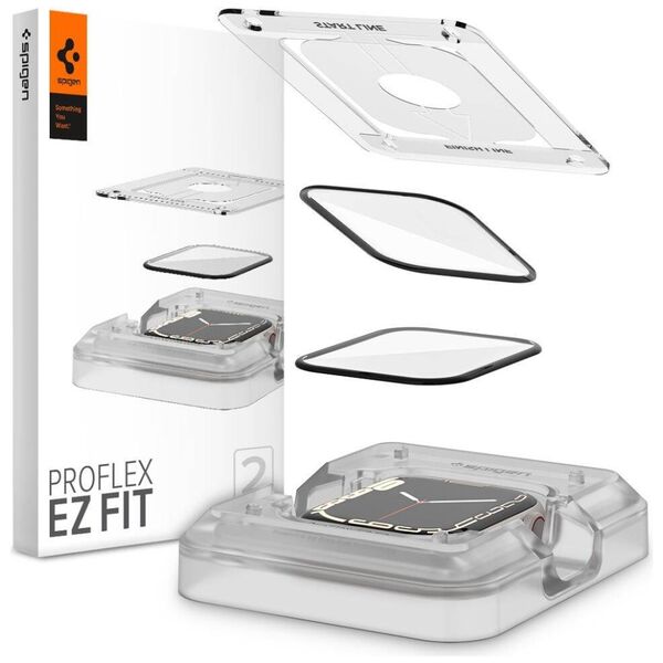 Hybrid Glass APPLE WATCH 7 (45MM) Spigen ProFlex ”EZ FIT” 2-pack 8809811856569