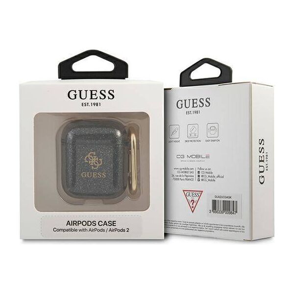 Case APPLE AIRPODS Guess Glitter Collection (GUA2UCG4GK) black 3666339009847