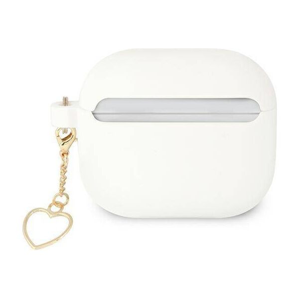 Original Case APPLE AIRPODS 3 Guess Silicone Charm Heart Collection (GUA3LSCHSH) white 3666339039141