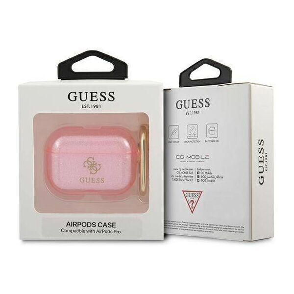 Case APPLE AIRPODS PRO Guess Glitter Collection (GUAPUCG4GP) pink 3666339009946