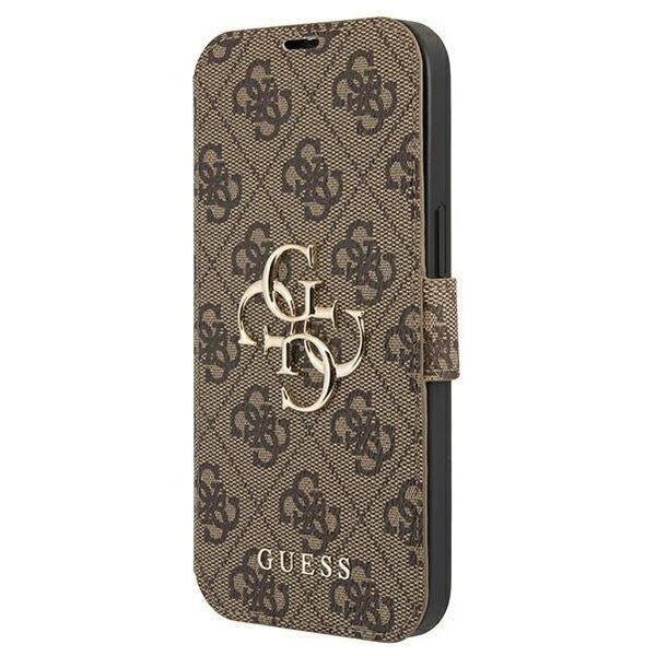 Original Case IPHONE 13 PRO Guess Book 4G Big Metal Logo (GUBKP13L4GMGBR) brown 3666339032623