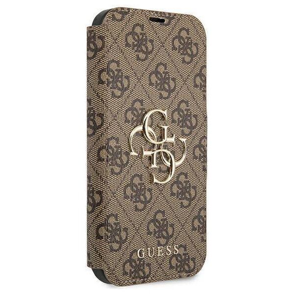 Original Case IPHONE 13 PRO Guess Book 4G Big Metal Logo (GUBKP13L4GMGBR) brown 3666339032623