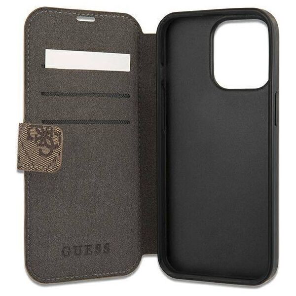 Original Case IPHONE 13 PRO Guess Book 4G Big Metal Logo (GUBKP13L4GMGBR) brown 3666339032623
