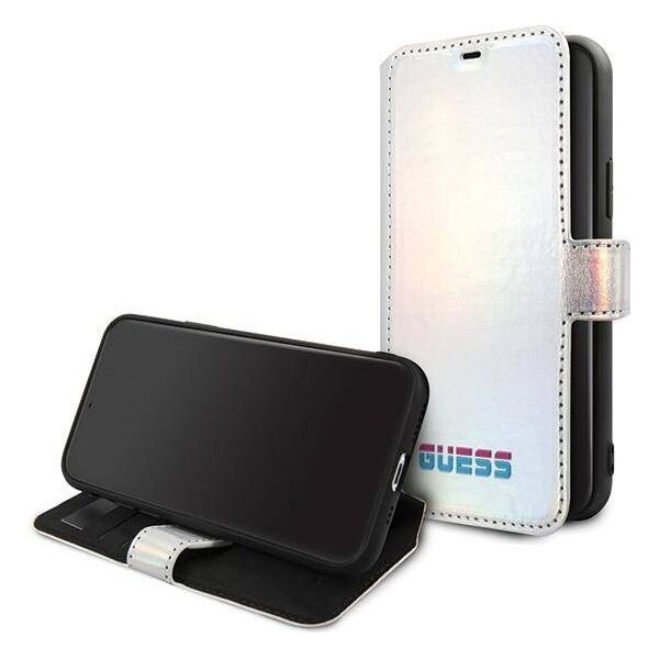 Original Case IPHONE 11 PRO Guess Book Iridescent (GUFLBKN58BLD) silver 3700740461549