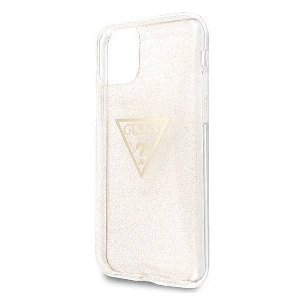 Original Case IPHONE 11 PRO Guess Hard Case Glitter Triangle (GUHCN58SGTLGO) gold 3700740461426