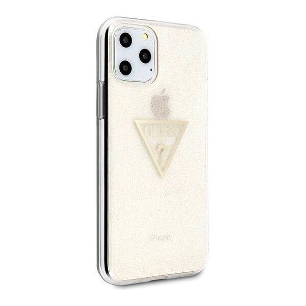 Original Case IPHONE 11 PRO Guess Hard Case Glitter Triangle (GUHCN58SGTLGO) gold 3700740461426