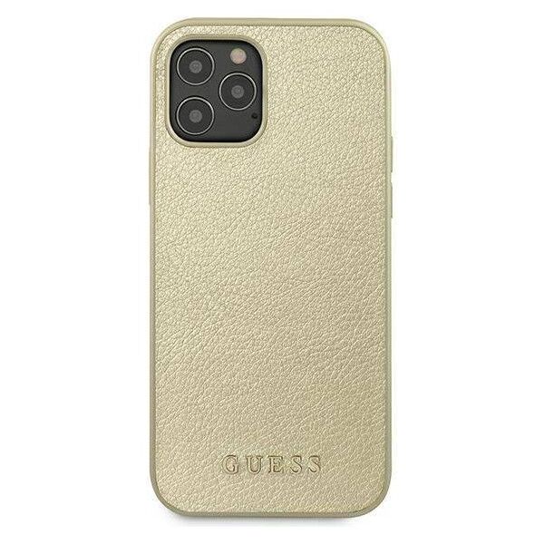 Original Case IPHONE 12 PRO MAX Guess Hardcase Iridescent (GUHCP12LIGLGO) gold 3700740481387