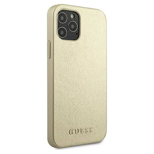 Original Case IPHONE 12 PRO MAX Guess Hardcase Iridescent (GUHCP12LIGLGO) gold 3700740481387