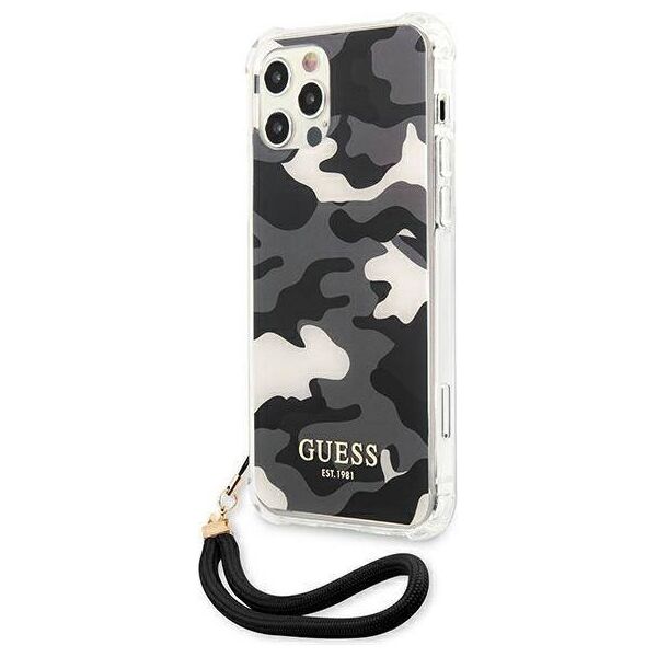 Original Case IPHONE 12 PRO MAX Guess Hardcase Camo Collection (GUHCP12LKSARBK) black 3666339004071