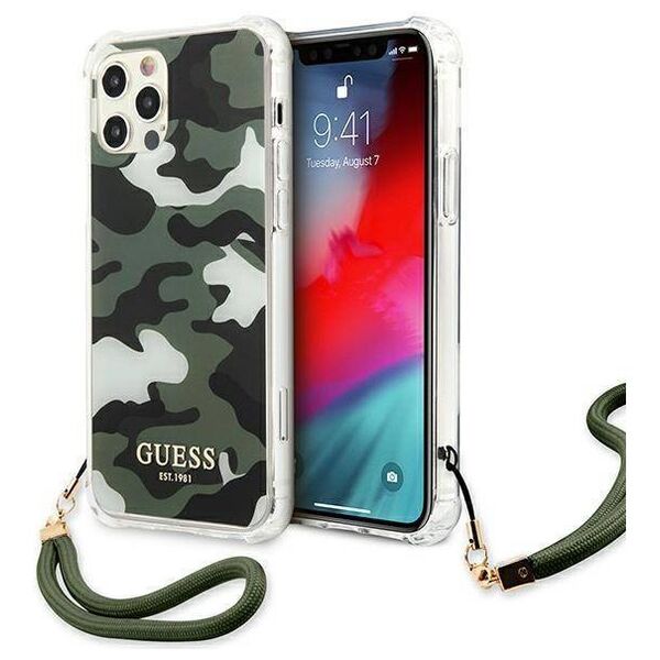 Original Case IPHONE 12 PRO MAX Guess Hardcase Camo Collection (GUHCP12LKSARKA) green 3666339004101