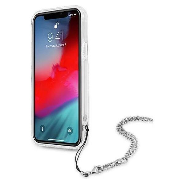 Original Case IPHONE 12 PRO MAX Guess Hardcase Peony Chain Collection (GUHCP12LKSPESI) silver 3666339003838
