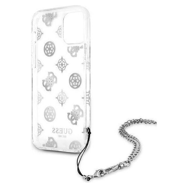 Original Case IPHONE 12 PRO MAX Guess Hardcase Peony Chain Collection (GUHCP12LKSPESI) silver 3666339003838
