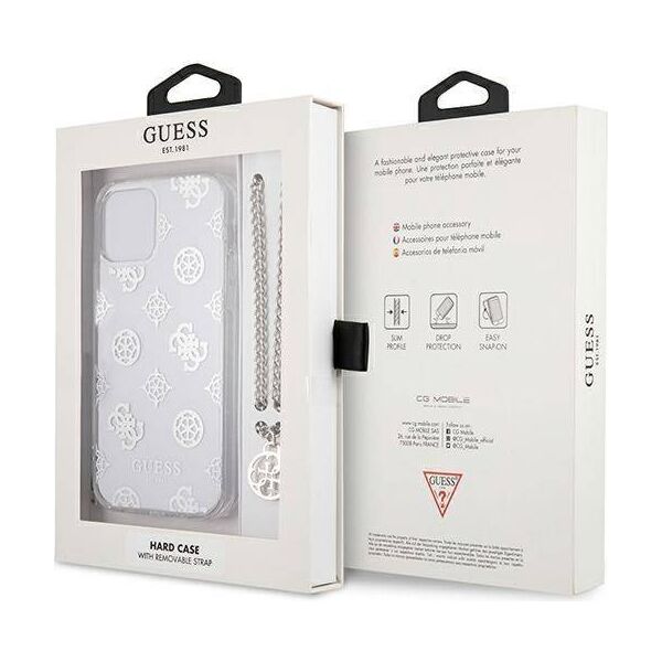 Original Case IPHONE 12 PRO MAX Guess Hardcase Peony Chain Collection (GUHCP12LKSPESI) silver 3666339003838