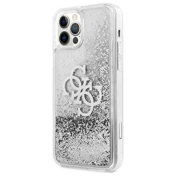 Original Case IPHONE 12 PRO MAX Guess Hardcase 4G Big Liquid Glitter (GUHCP12LLG4GSI) silver 3666339004736
