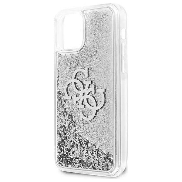 Original Case IPHONE 12 PRO MAX Guess Hardcase 4G Big Liquid Glitter (GUHCP12LLG4GSI) silver 3666339004736