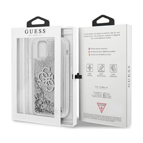 Original Case IPHONE 12 PRO MAX Guess Hardcase 4G Big Liquid Glitter (GUHCP12LLG4GSI) silver 3666339004736