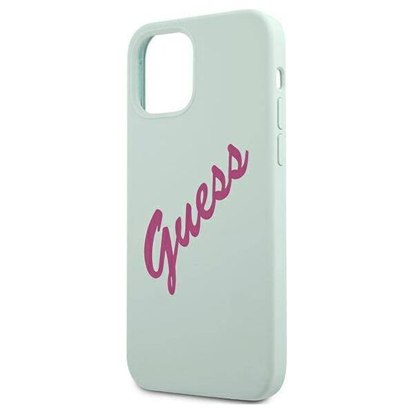 Original Case IPHONE 12 PRO MAX Guess Hardcase Silicone Vintage (GUHCP12LLSVSBF) light blue 3700740495230