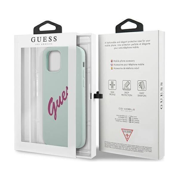 Original Case IPHONE 12 PRO MAX Guess Hardcase Silicone Vintage (GUHCP12LLSVSBF) light blue 3700740495230
