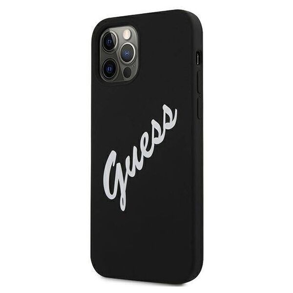 Original Case IPHONE 12 PRO MAX Guess Hardcase Silicone Vintage (GUHCP12LLSVSBW) black 3700740495292
