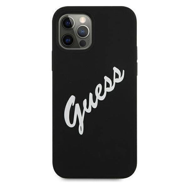 Original Case IPHONE 12 PRO MAX Guess Hardcase Silicone Vintage (GUHCP12LLSVSBW) black 3700740495292