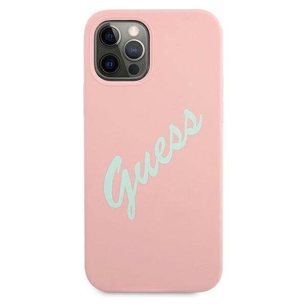 Original Case IPHONE 12 PRO MAX Guess Hardcase Silicone Vintage (GUHCP12LLSVSPG) pink 3700740495209