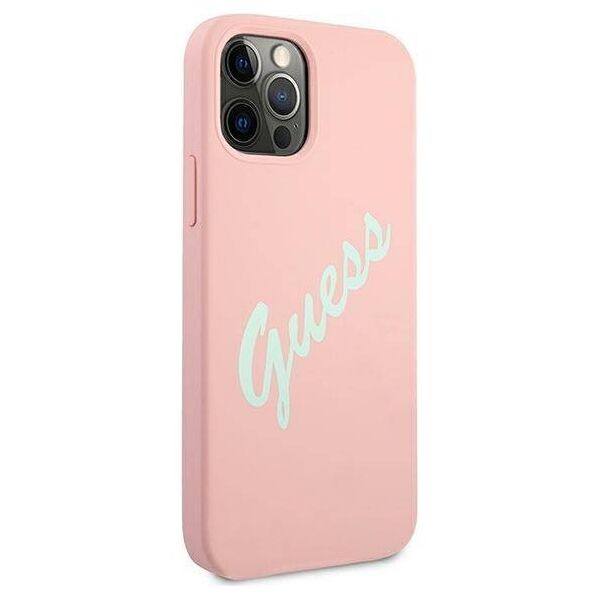 Original Case IPHONE 12 PRO MAX Guess Hardcase Silicone Vintage (GUHCP12LLSVSPG) pink 3700740495209