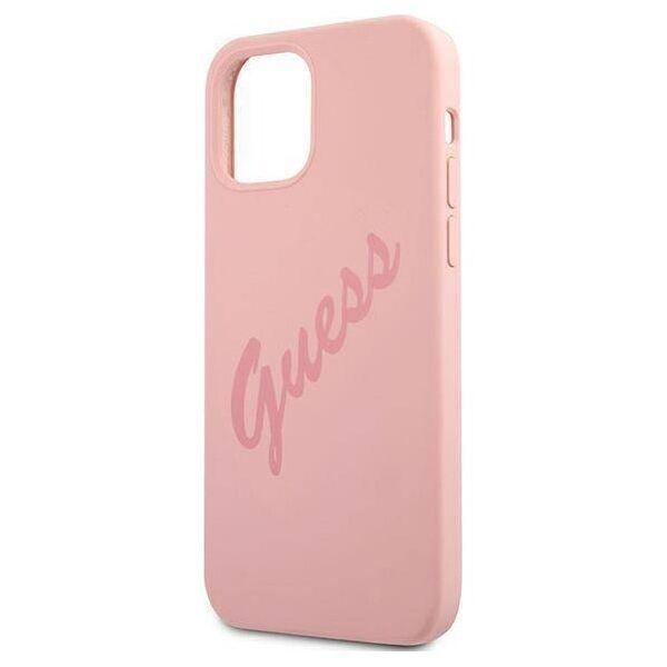 Original Case IPHONE 12 PRO MAX Guess Hardcase Script Vintage (GUHCP12LLSVSPI) pink 3700740495148