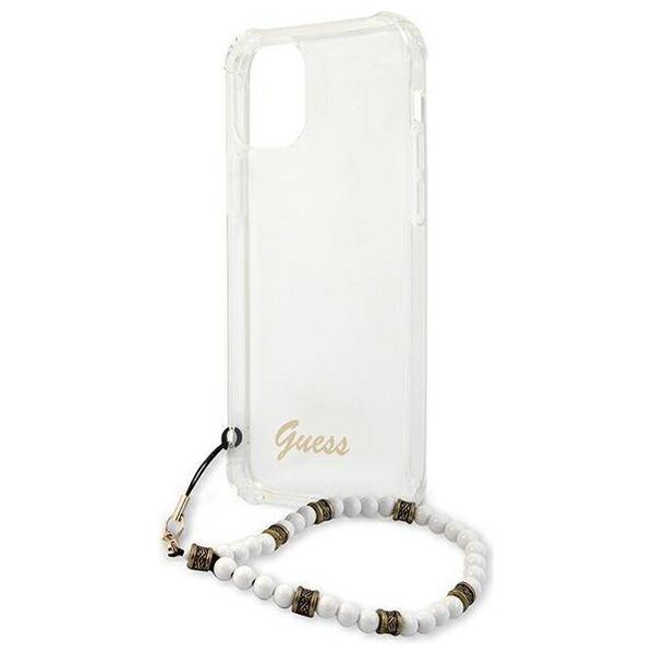 Original Case IPHONE 12 / 12 PRO Guess Hardcase White Pearl (GUHCP12MKPSWH) transparent 3666339003739