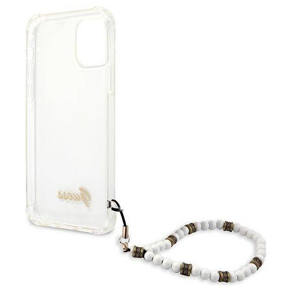 Original Case IPHONE 12 / 12 PRO Guess Hardcase White Pearl (GUHCP12MKPSWH) transparent 3666339003739