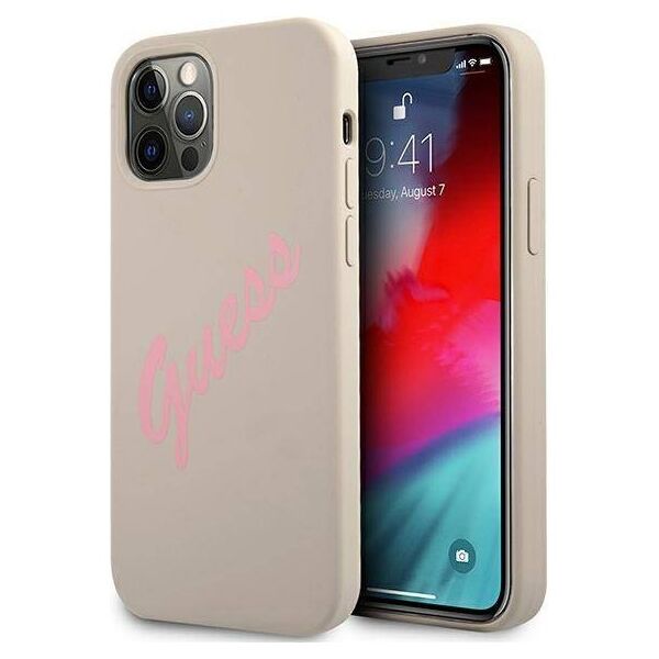 Original Case IPHONE 12 / 12 PRO Guess Hardcase Silicone Vintage (GUHCP12MLSVSGP) gray 3700740495254