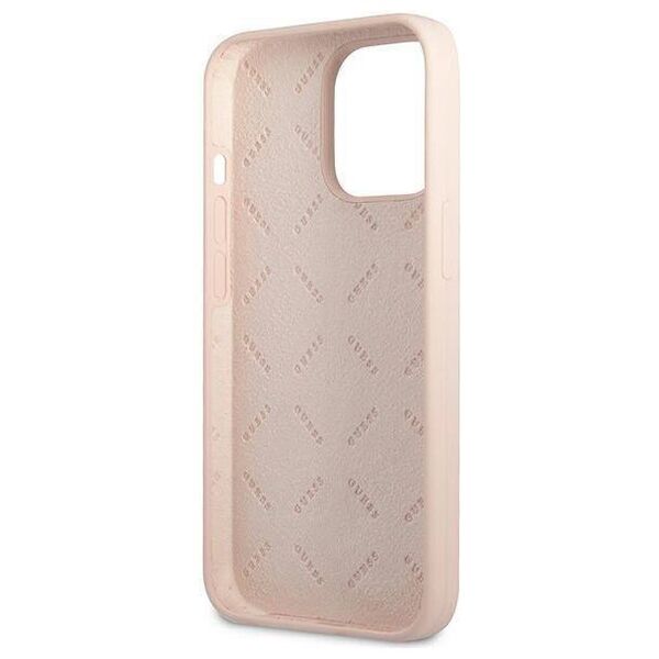 Case IPHONE 13 PRO Guess Hardcase Silicone Triangle (GUHCP13LSLTGP) pink 3666339041014