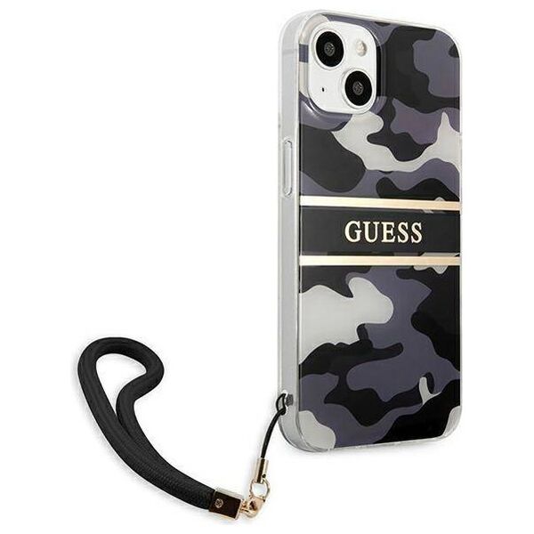Original Case IPHONE 13 Guess Hardcase Camo Strap Collection (GUHCP13MKCABBK) black 3666339023126