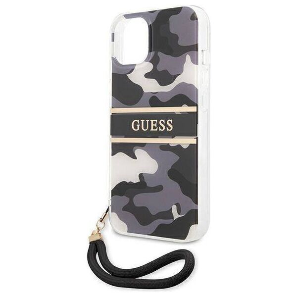 Original Case IPHONE 13 Guess Hardcase Camo Strap Collection (GUHCP13MKCABBK) black 3666339023126