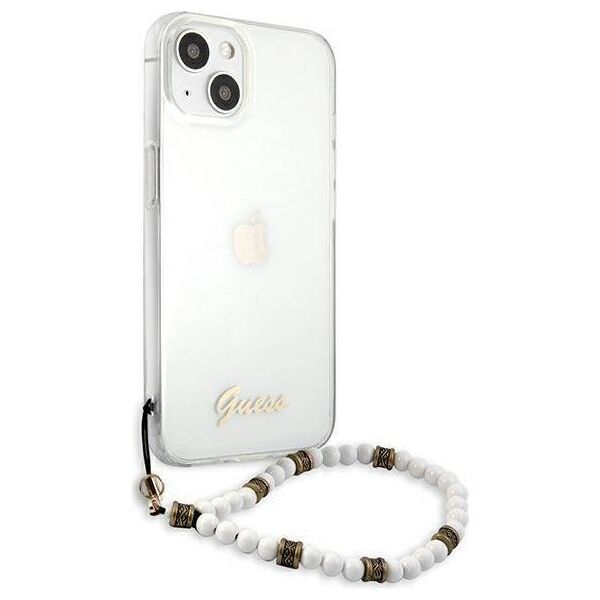 Original Case IPHONE 13 Guess Hardcase White Pearl (GUHCP13MKPSWH) transparent 3666339025243
