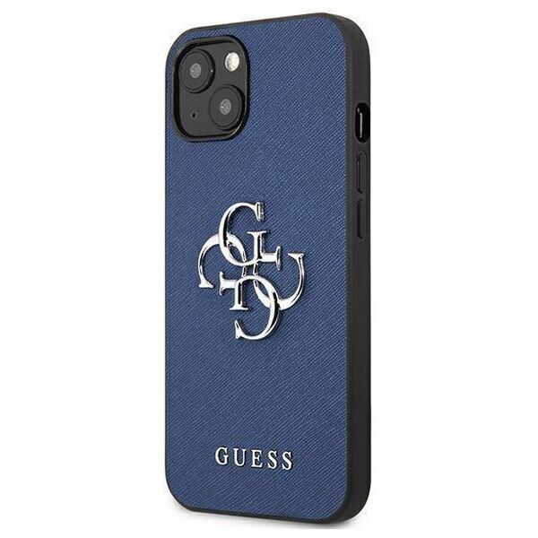 Original Case IPHONE 13 MINI Guess Hardcase Saffiano 4G Metal Logo (GUHCP13SSA4GSBL) blue 3666339024116