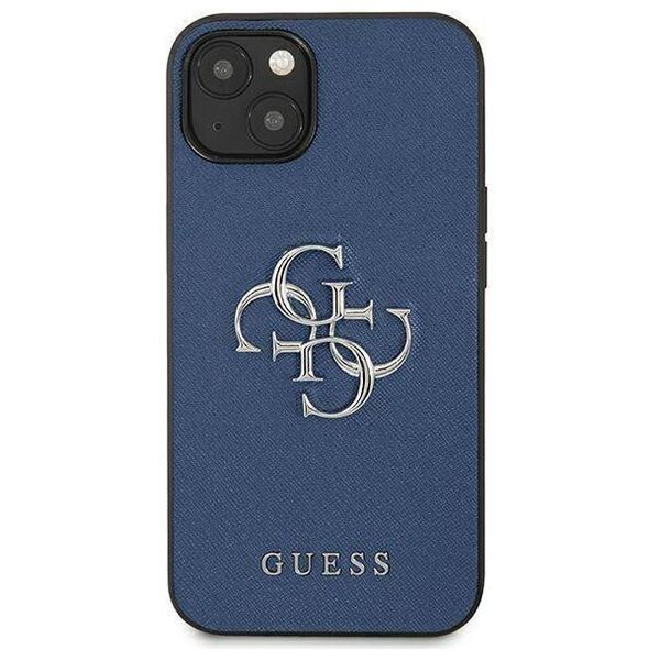 Original Case IPHONE 13 MINI Guess Hardcase Saffiano 4G Metal Logo (GUHCP13SSA4GSBL) blue 3666339024116