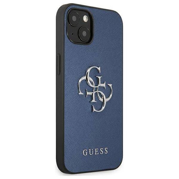 Original Case IPHONE 13 MINI Guess Hardcase Saffiano 4G Metal Logo (GUHCP13SSA4GSBL) blue 3666339024116