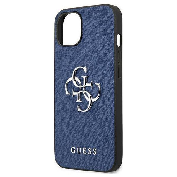 Original Case IPHONE 13 MINI Guess Hardcase Saffiano 4G Metal Logo (GUHCP13SSA4GSBL) blue 3666339024116