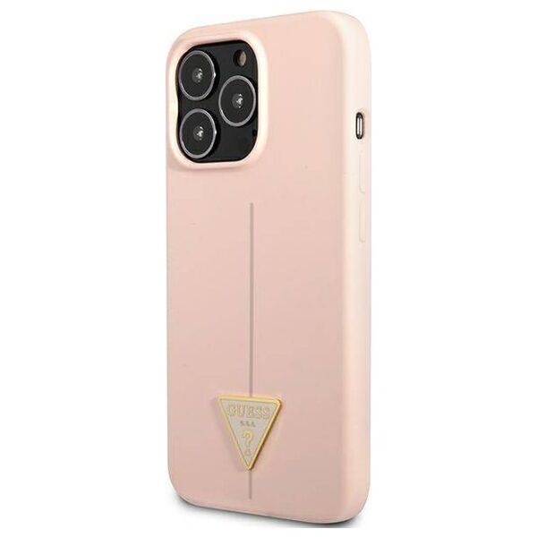 Case IPHONE 13 PRO MAX Guess Hardcase Silicone Triangle (GUHCP13XSLTGP) pink 3666339041021