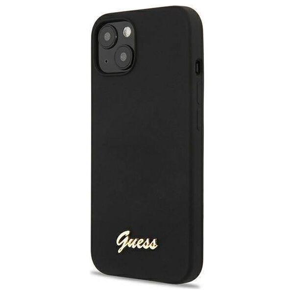 Original Case IPHONE 13 Guess Hardcase Silicone Script Gold Logo Magsafe (GUHMP13MLSLMGBK) black 3666339037093