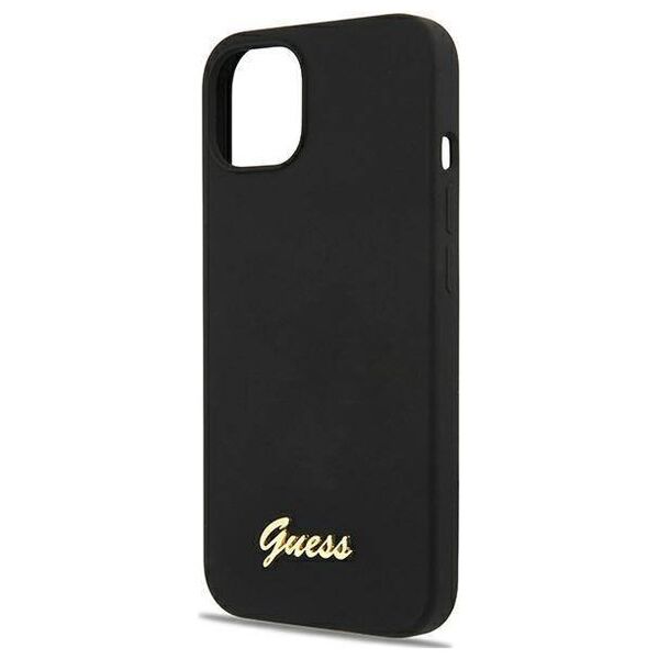 Original Case IPHONE 13 Guess Hardcase Silicone Script Gold Logo Magsafe (GUHMP13MLSLMGBK) black 3666339037093