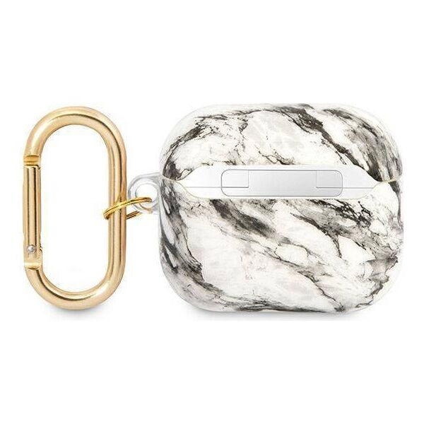 Case APPLE AIRPODS 3 Guess AirPods Marble Strap Collection (GUA3HCHMAG) gray 3666339047184