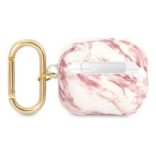 Case APPLE AIRPODS 3 Guess AirPods Marble Strap Collection (GUA3HCHMAP) pink 3666339047214
